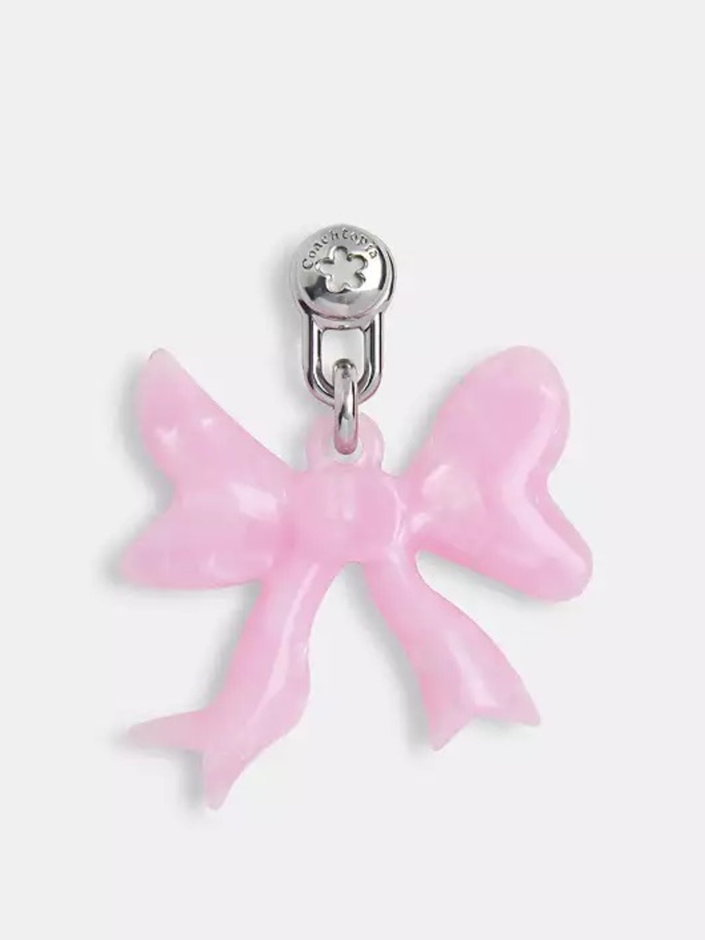 Coach Bow Bag Charm in Silver/Pink/Multi Acrylic Plastic & Metal NWT